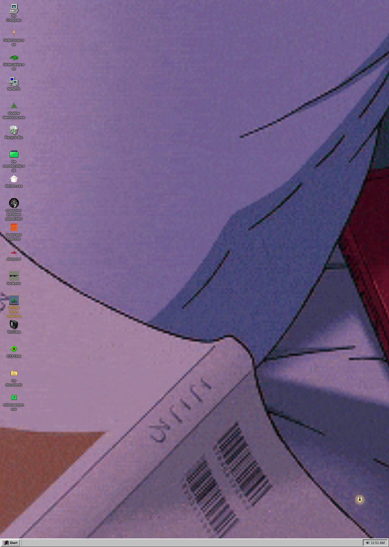 the hinter 95 desktop, styled like a computer from the mid-1990s